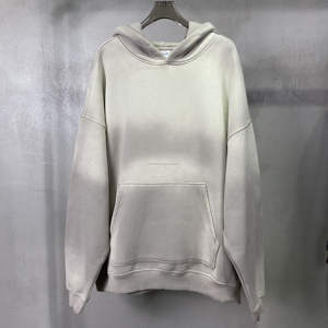 Custom Embroidered Printed Spray Dyeing Thick <b>Fleece</b> Cotton Heavyweight 360GSM Vintage <b>Oversized</b> <b>Men</b> Pullover <b>Hoodies</b> - Product Image 4