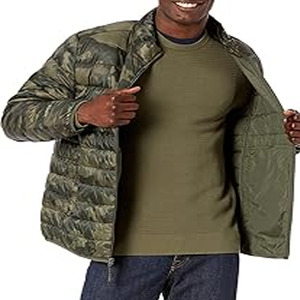 Chaqueta de Invierno Estilo Burbuja con Cuello para Hombre, 100% Poliéster, Ropa Casual con Logotipo Frontal, Venta en Línea - Product Image 4