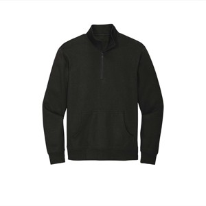 Sweat-shirt noir à fermeture éclair pour hommes, haut en polaire chaud et confortable pour une tenue décontractée, idéal pour la superposition en automne et en hiver - Product Image 1
