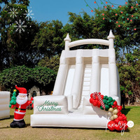 Prix de gros, toboggan gonflable commercial blanc pour la location d'événements, toboggans gonflables pour la location de fêtes
