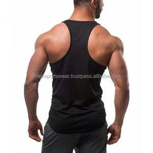 Men's <b>Black</b> Sleeveless Tank <b>Top</b> O-Neck Solid Color Knitted Casual Fit Gym Wear Athletic <b>Vest</b> - Product Image 2