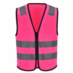 Gilet de sécurité réfléchissant avec fermeture à glissière Gilet de sécurité routière à poche multifonctionnelle noire haute visibilité Gilet de sécurité avec logo - Product Image 3
