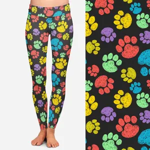 Pantalons de yoga imprimés à taille haute, doux comme du beurre, solides, avec poches et fesses galbées, pour femmes, design personnalisé - Product Image 4