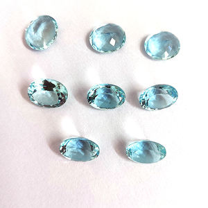 Aigue-marine naturelle 9x7mm, taille ovale, œil propre, aigue-marine bleue, facette, pierres précieuses en vrac de haute qualité - Product Image 2