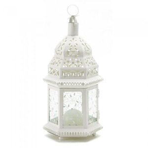 Premium Quality Customized White Finish Iron <b>Lantern</b> Unique Luxury Home Decor Wedding Garden Hanging Candle Jar Candle Metal - Product Image 3