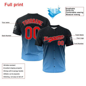 Camisetas de Béisbol y Sóftbol Sublimadas con Logotipo Personalizado de la Mejor Calidad, 100% Poliéster, Transpirables, de Secado Rápido, Bordadas, OEM - Product Image 2