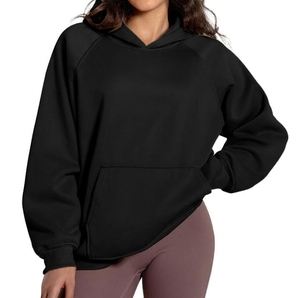 Sweat-shirts à épaules tombantes surdimensionnés pour femmes de qualité supérieure, couleur unie, logo personnalisé, pull vierge 100% coton, vêtements d'hiver - Product Image 6