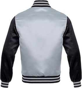 Blouson d'aviateur en satin personnalisé de haute qualité grande taille tissu tricoté respirant fermeture à glissière motif d'hiver léger et décontracté - Product Image 2