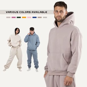 Wholesale <b>Oversized</b> Breathable Street Style Hoodie Sweatpants <b>Jogger</b> Set Custom Logo/Colors Heavyweight Fleece for Men Women - Product Image 5