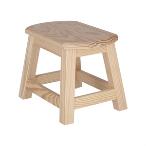 WELL HOME Sgabello Ovale Grande in Legno, Finitura Non Verniciata, 30x22x24 cm - Product Image 1