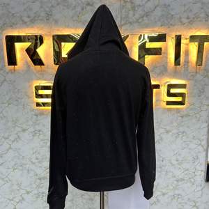 Sudadera con capucha y cremallera personalizada de alta calidad, la más demandada, con pedrería, impresión digital, fabricada en fábrica, precio económico, unisex, color liso, para invierno. - Product Image 2