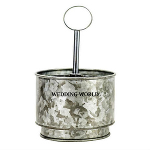 Porte-ustensiles galvanisé Dernière arrivée Porte-ustensiles fait à la main Forme ronde Porte-ustensiles en métal fini personnalisé - Product Image 4