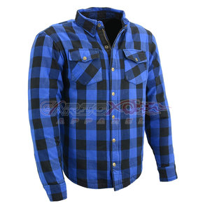 Protective Biker Flannel <b>Shirt</b> Men's Aramid Lined Motorbike Riding <b>Shirt</b> CE Armored Safety Wear OEM Factory Wholesale - Product Image 1