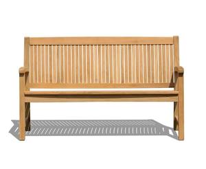Banc moderne en teck massif de qualité supérieure, minimaliste, durable, résistant à l'eau, 2 places, meubles d'extérieur pour appartement, patio, hôtel, parc - Product Image 2