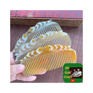 Proveedor de Peine de cuerno de búfalo pulido hecho a mano duradero, peine Natural para el cuidado del cabello, peine suave para el cuidado de la barba para el peinado diario - Product Image 1