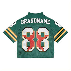 2024 dernier maillot de football Boxy-fit de style vintage américain à col en V surdimensionné maillots de football authentiques - Product Image 2