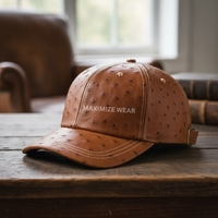 Casquette en cuir gaufré effet autruche, cuir de haute qualité, texture autruche, vente en gros, fabrication OEM/ODM, respirante et imperméable