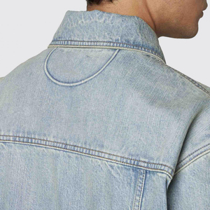 แจ็กเก็ตผ้ายีนส์ของผู้ชายเสื้อแจ็กเก็ตออกแบบใหม่ล่าสุดผ้าบางเคลือบ - Product Image 6