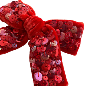 Barrettes à cheveux brodées de sequins style Saint-Valentin pour bébés filles, accessoires pour cheveux de filles, nœuds pour cheveux de filles - Product Image 1