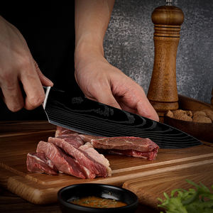 Cuchillo de Chef con mango de resina azul de 8 pulgadas profesional al por mayor cuchillo de cocina japonés de acero inoxidable de alto carbono con patrón láser - Product Image 6