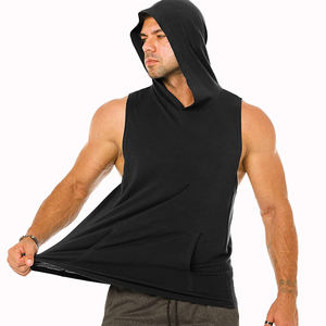 Summer Best Selling <b>Sleeveless</b> <b>Hoodie</b> Workout Bodybuilding Unisex Gym <b>Hoodie</b> High Quality Breathable Lightweight <b>Men's</b> Wear - Product Image 3