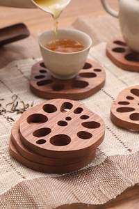 Juego de posavasos de madera hecho a mano duradero con acabado brillante perfecto para uso diario y elegantes arreglos de mesa de comedor - Product Image 4