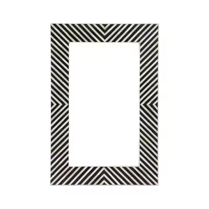 Cadre de miroir d'incrustation d'os Miroir mural décoratif vivant Miroir de salle de bain par l'artisanat du croissant - Product Image 4