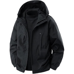 Manteau d'hiver sur mesure pour homme, trench-coat à capuche, veste coupe-vent imperméable, logo frontal extérieur - Product Image 1