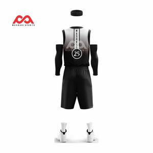 Uniforme de baloncesto unisex al por mayor tela estirable de alta calidad tamaños personalizados uniformes de baloncesto sublimados sin mangas - Product Image 3