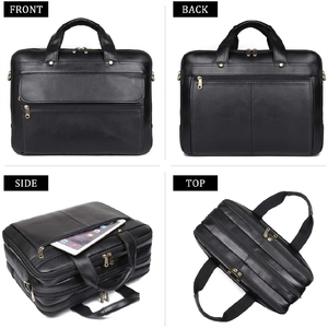 Dernière mode sacs de bureau en cuir véritable pour hommes sac en cuir fait à la main sac avec logo personnalisé - Product Image 3
