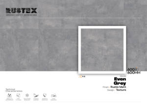 กระเบื้องสี่เหลี่ยมพอร์ซเลนเคลือบหินกันน้ำขนาด600x600มม. กระเบื้องกันลื่นสำหรับห้องน้ำ - Product Image 3