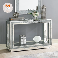 Table console en verre avec miroir pour couloir au design moderne