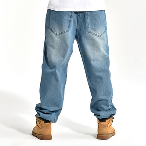 Pantalon en jean décontracté surdimensionné pour homme, style streetwear, jambe large, personnalisé, écologique, séchage rapide, spandex/coton, nouveau style - Product Image 6