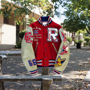 แจ็กเก็ตเบสบอลสำหรับผู้ชายเสื้อแจ็กเก็ตกันหนาวแบบลำลองปกตั้งมีหลายสี - Product Image 2