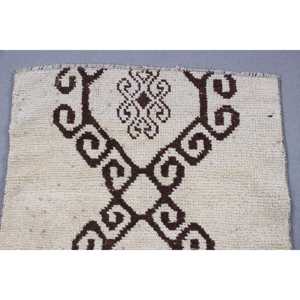 Tapis turc vintage, tapis de 3x3,1 pieds, petit tapis à bordures blanches - Product Image 5