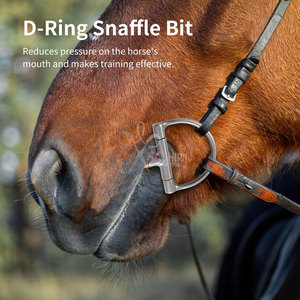บิตม้าแบบ D-Ring สแตนเลส พร้อมลูกกลิ้งทองแดง ข้อต่อกลางแบบยืดหยุ่น สำหรับฝึกควบคุมการขี่ม้าแบบตะวันตก-HASHIR - Product Image 2