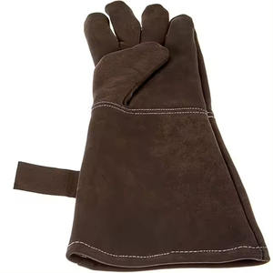 Soldadura Industrial de cuero 15,7 "Guantes de soldadura reforzados de cuero de manga larga Función Guantes de seguridad industrial anticalor - Product Image 3