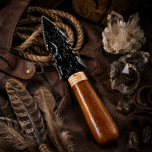 Cuchillo Decorativo de Obsidiana Negra de 10 Pulgadas, Cristal Volcánico Natural Tallado, Athame Espiritual Coleccionable - Product Image 4