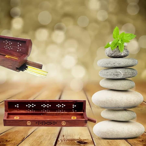 เตาเผาเครื่องหอมไม้ทำมือแบบเป็นมิตรกับสิ่งแวดล้อม สำหรับธูปอินเดีย ไม้กฤษณา และเทียนซาอุดิอาระเบีย - Product Image 2