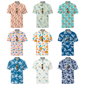 Hombres de alto rendimiento para Polos con estampado de sublimación Floral de árbol de coco fresco Venta caliente para fiesta en la playa de vacaciones - Product Image 4