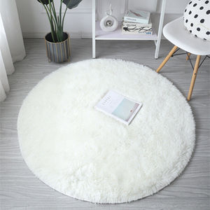 Tapis moderne en soie et laine sur mesure, hauteur de poils 5-6 mm, design circulaire moelleux, fabriqué à la machine pour la maison et le bureau, lavable en machine - Product Image 5