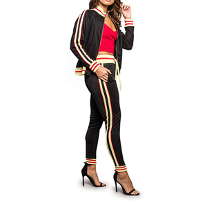 Ropa de calle de alta calidad, pantalones de chándal con cremallera, conjuntos de sudadera con cremallera Streak y conjunto de Jogger, chándales personalizados para mujeres 2026 - Product Image 2