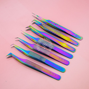 Pince à épiler pour extensions de cils, pointe en fibre, droite, légère, isolation, volume intense, pince à cils Boot Lash, fournitures de beauté - Product Image 1