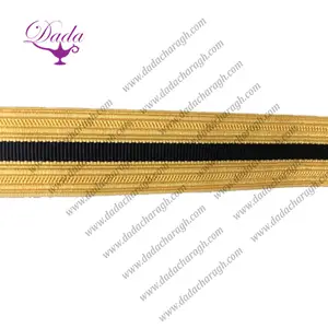 Trenzas de uniformes dorados y negros de 2 barras