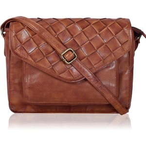 Sac à bandoulière pour femme en cuir de vache véritable, élégant sac à main texturé - Product Image 3