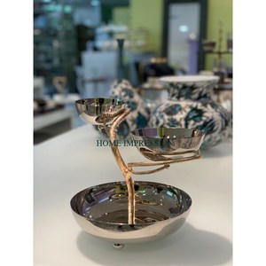 Fournisseur de l'usine Bols de service de table en métal pour salade de fruits Bol de service en acier inoxydable fait à la main avec poignée de forme demi-ronde - Product Image 5