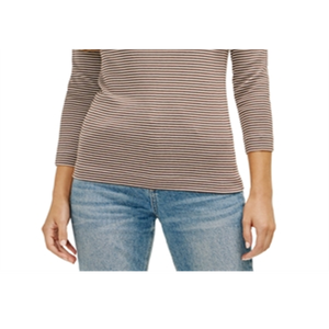 T-Shirt a Righe con Tre Punti Stile Britannico Y2K per Donna, Taglia XS, in Cotone Traspirante, Comoda Maglietta Lavorata a Maglia, Grigia - Product Image 6