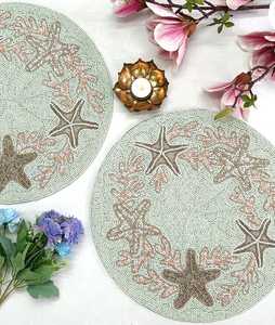 แผ่นรองจานประดับลูกปัด งานแฮนด์เมดสุดหรู สำหรับตกแต่งโต๊ะอาหารในวันหยุด ดีไซน์ปรับแต่งได้ ทนทาน กันลื่น งานฝีมือ MS ชิ้นงานที่ไม่เหมือนใคร - Product Image 6