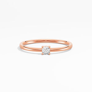 Lab Grown 0,08 CTW Cojín Corte Diamante Solitario Anillo de Compromiso 14K/18K Oro/IGI Certificado Rodio plateado para granel - Product Image 6