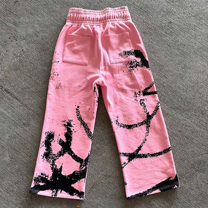 Ropa de calle de alta calidad, pantalones de chándal gráficos, serigrafía personalizada para hombre, pantalones de chándal holgados de algodón de pierna ancha de peso pesado - Product Image 3